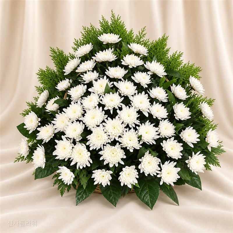 흰 국화 영정바구니